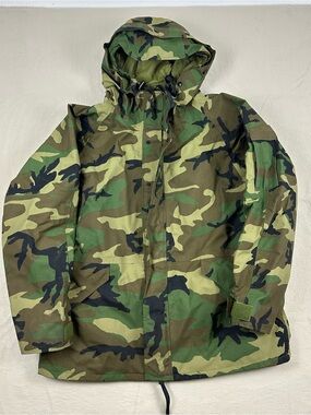 Vintage 1996 US Army ECWCS Gen Woodland Camo Gore-Tex Parka XL-Long